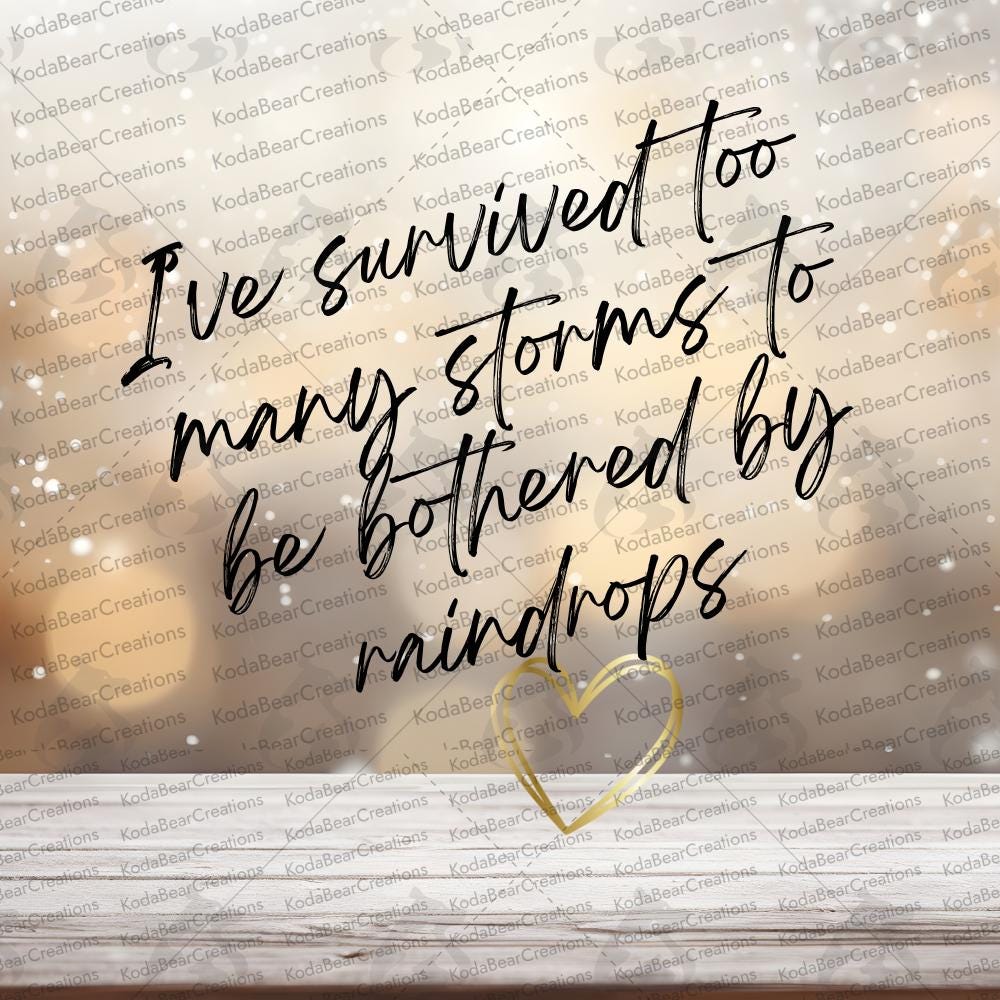 Survived Too Many Storms UV DTF Decal-D106