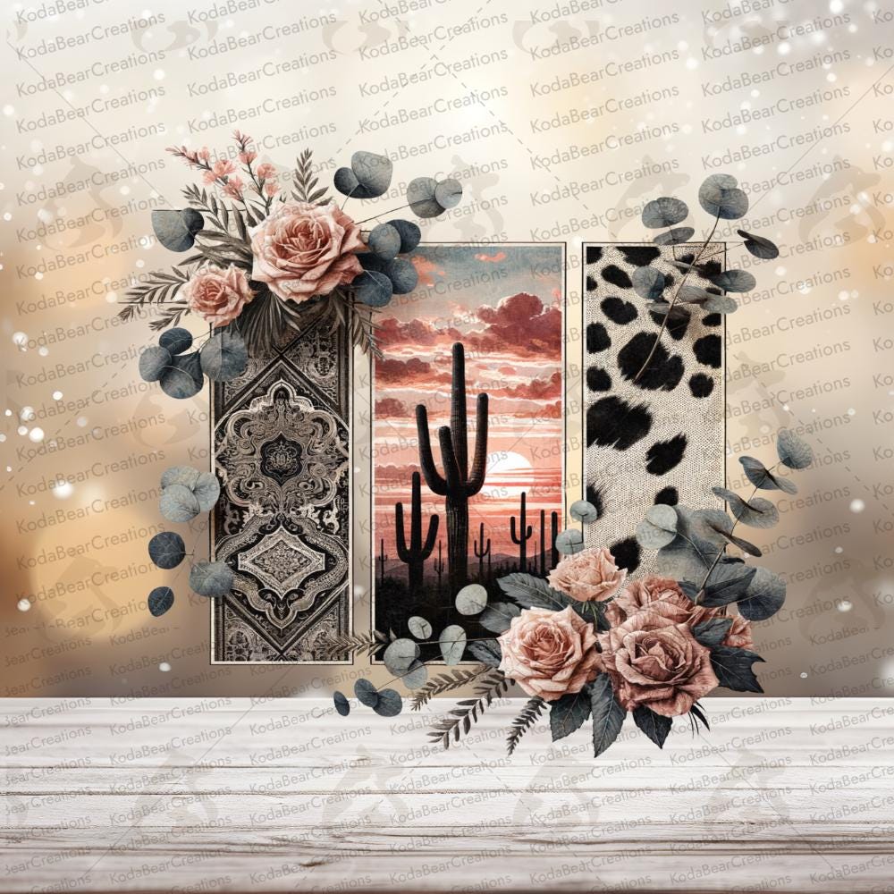 Western Scene Brushstrokes UV DTF Decal-D046