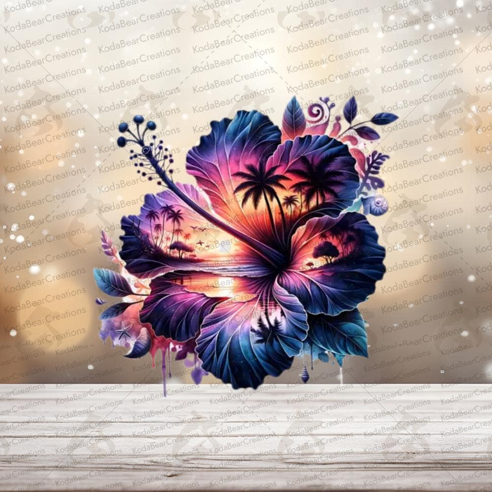 Hibiscus Beach Exposure 2 UV DTF Decal-D069