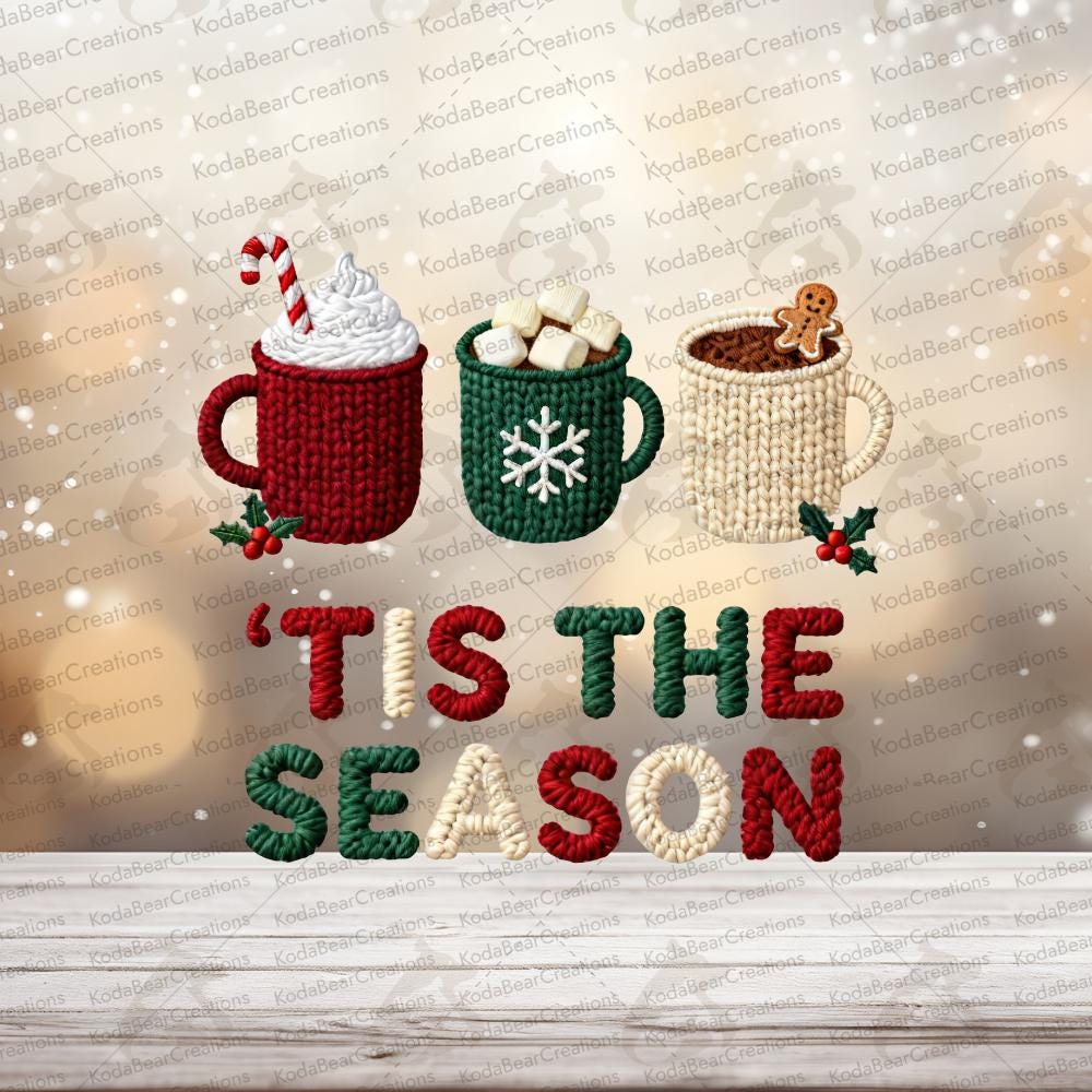 Tis the Season Knitted UV DTF Decal-D004