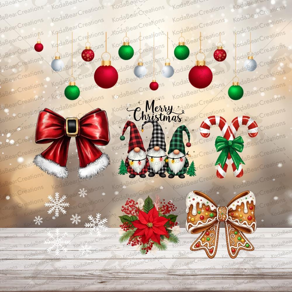 Christmas Big Element Sheet UV DTF Decals-E043