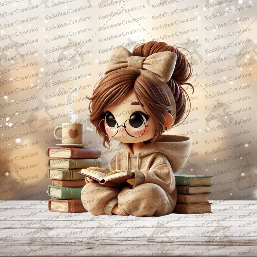 Bookish Girl UV DTF Decal-D258