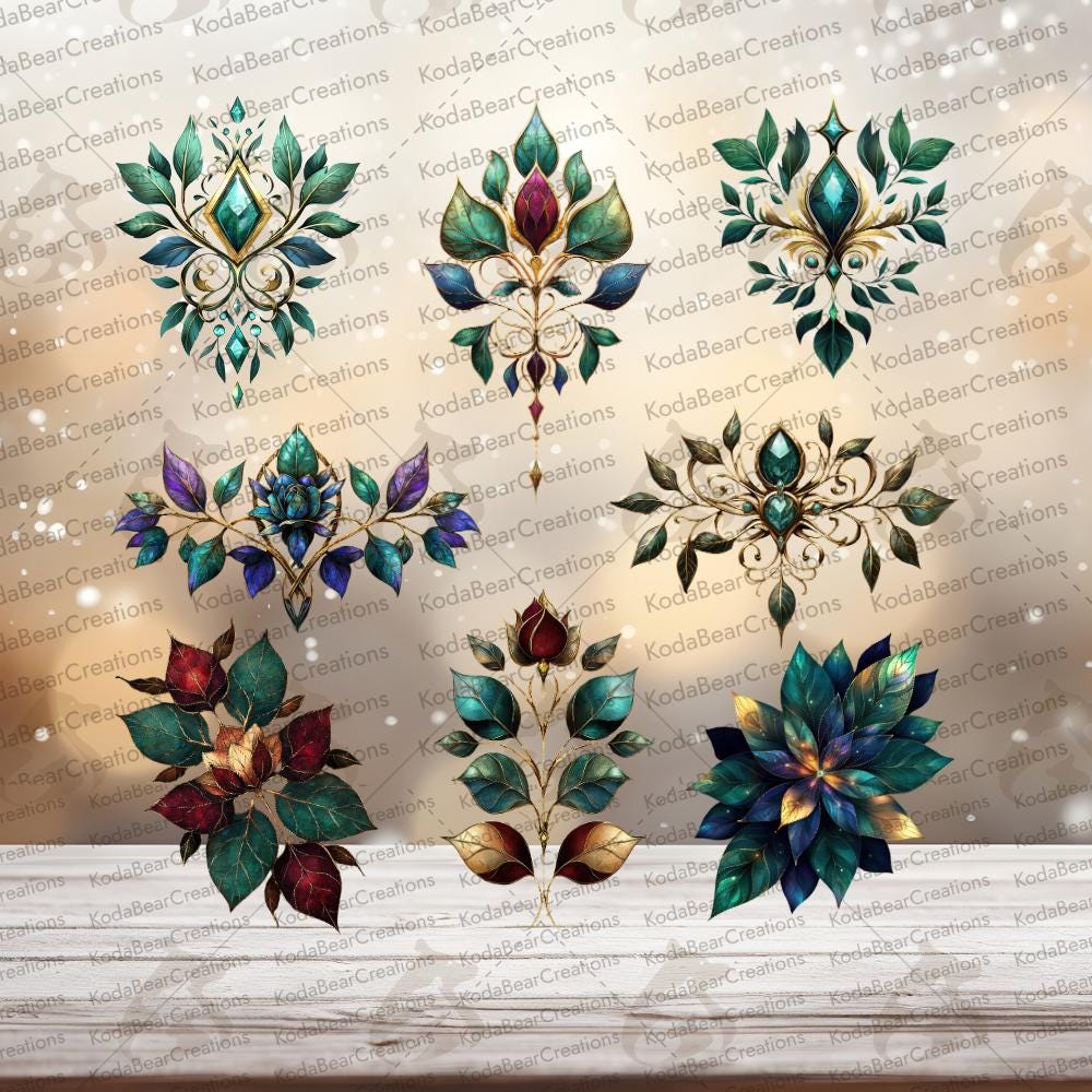 Gem Garden Element Sheet UV DTF Decal-E063