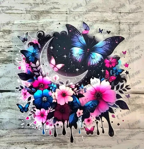 Butterfly/Moon 1 UV DTF Decal