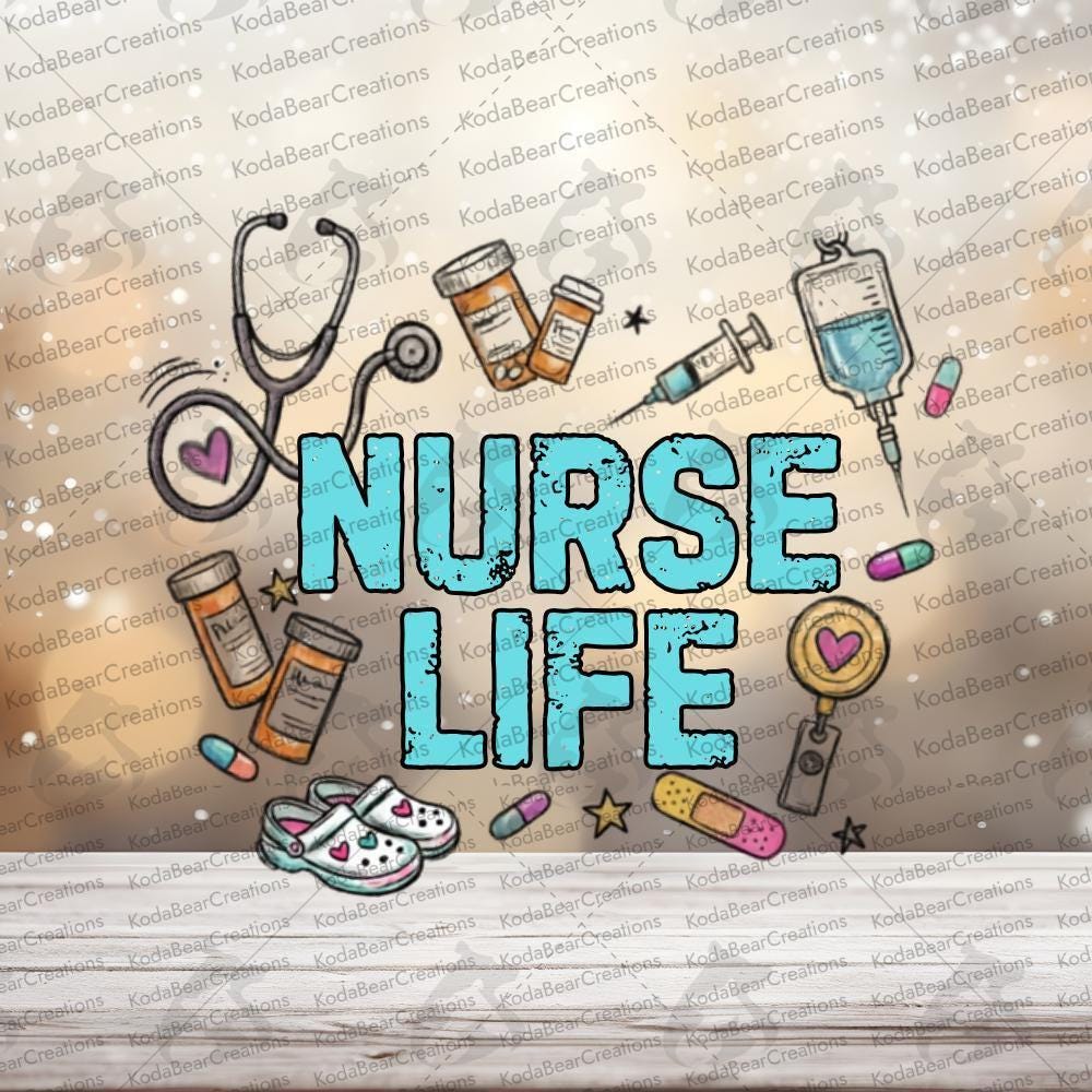 Nurse Life Decal, UV DTF Tumbler Sticker, Waterproof, 3.5 Inch EZ