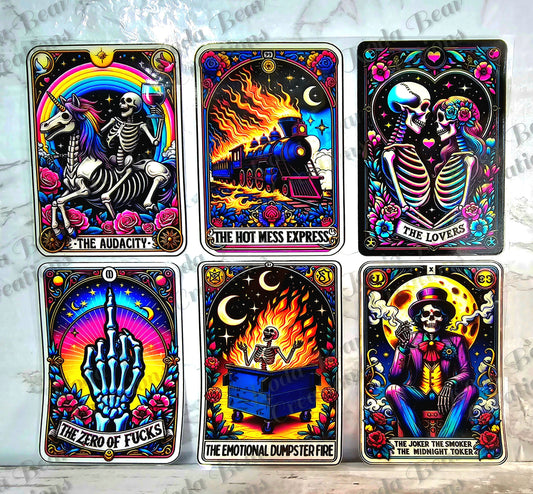 UV DTF Decals Tarot Element Sheet 7x6in Waterproof Tumbler Sticker