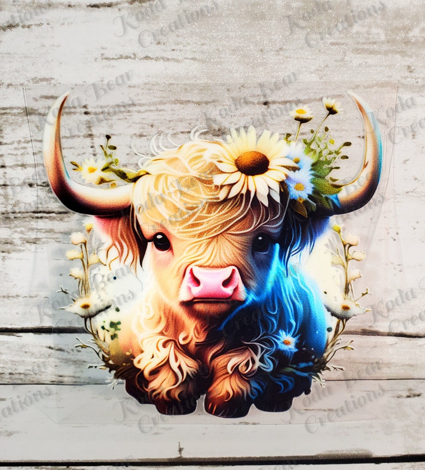 Daisy Highland Cow Decal