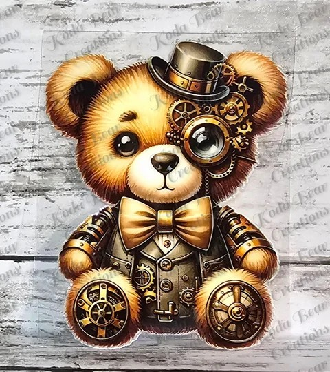 Steampunk Monocle Bear UV DTF Decal