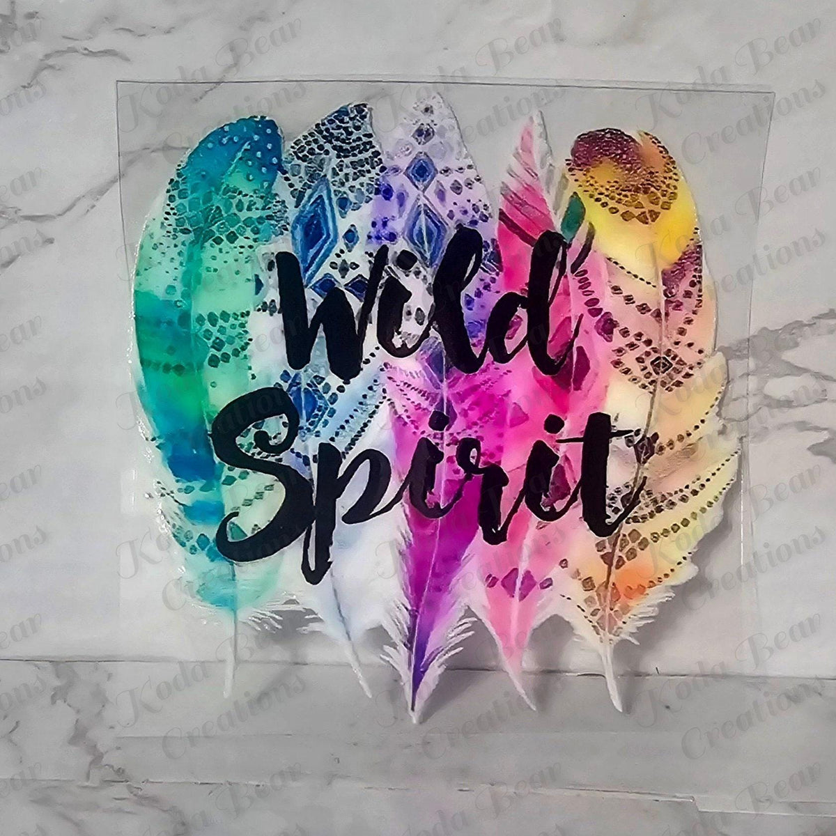 UV DTF Tumbler Decal, Wild Spirit Sticker, 3x4in Waterproof Gloss