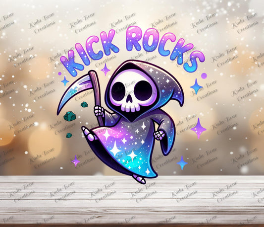 UV DTF Decal, Kick Rocks Tumbler Sticker, Waterproof Ready-Press.