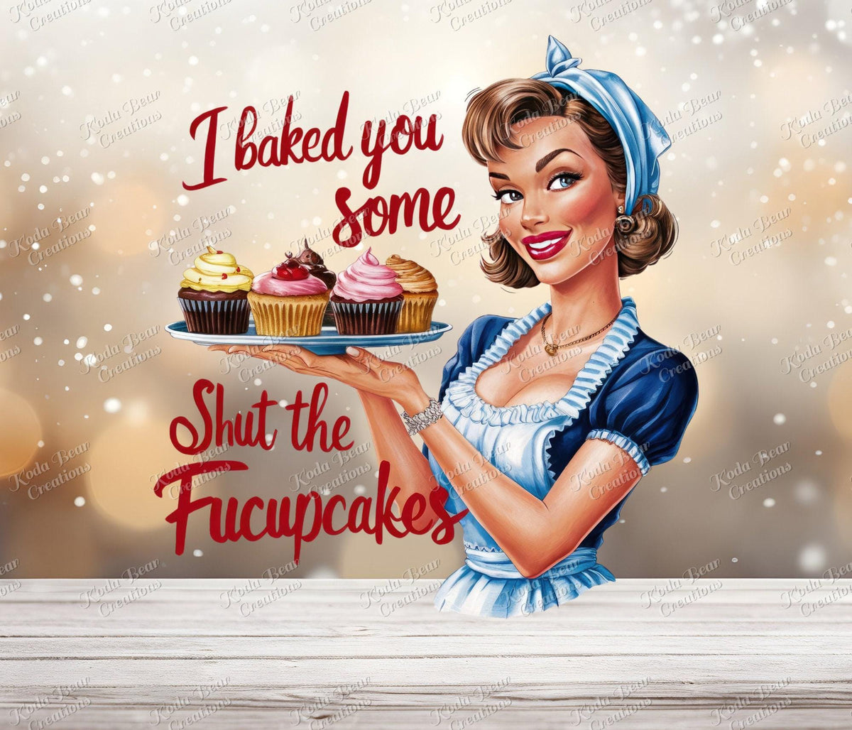 UV DTF Decal, Shut The Fucupcakes Tumbler Sticker, 3in Waterproof