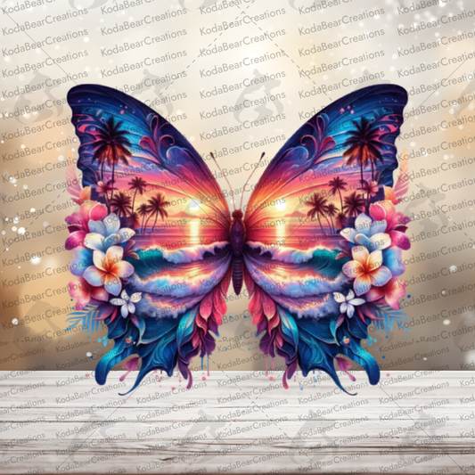 Beach Butterfly UV DTF Decal-D338