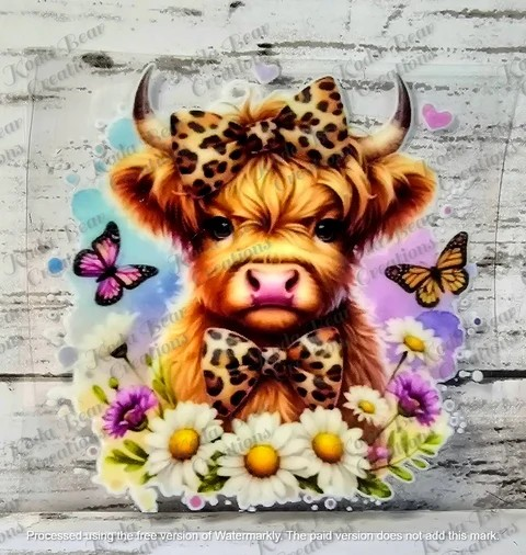Bow/Daisy Cow UV DTF Decal