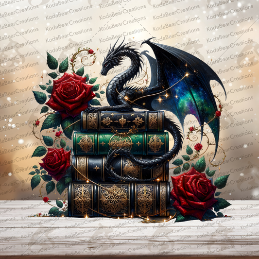 Dragon Book Stack UV DTF Decal-D280
