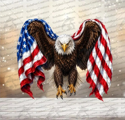 Eagle Flag Wings UV DTF Decal-D351