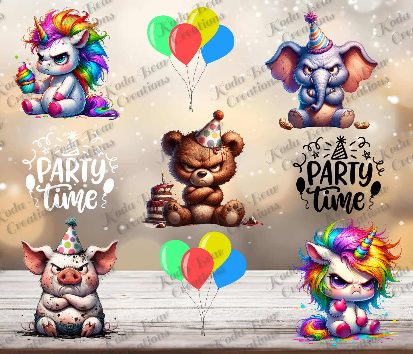 Grumpy Party Animals Element Sheet