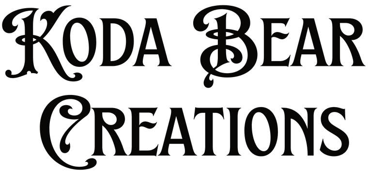 Black text 'Koda Bear Creations' on a white background