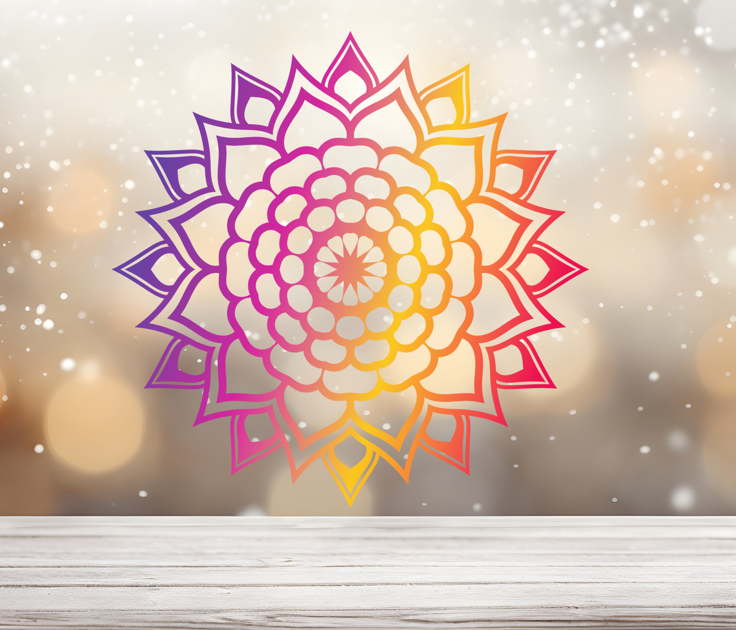 Rainbow Color Mandala UV DTF Decal