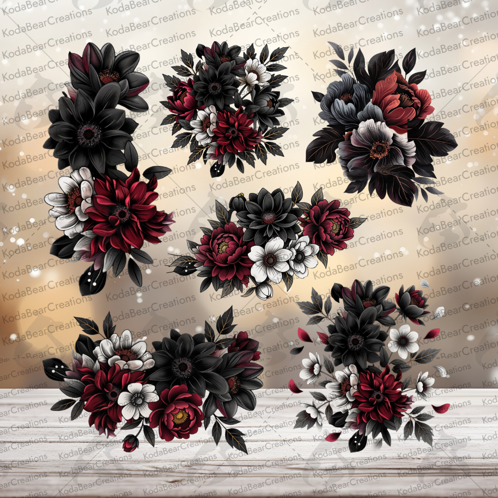 Moody Bloom Element Sheet UV DTF Decals-E080