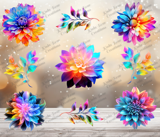 Neon Flowers Element Sheet