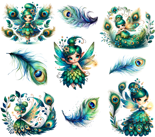 Peacock Fairies 1 Element Sheet