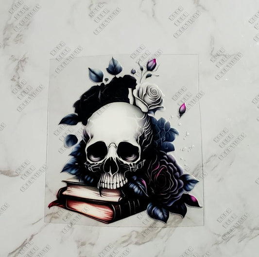 Skull & Book Decal