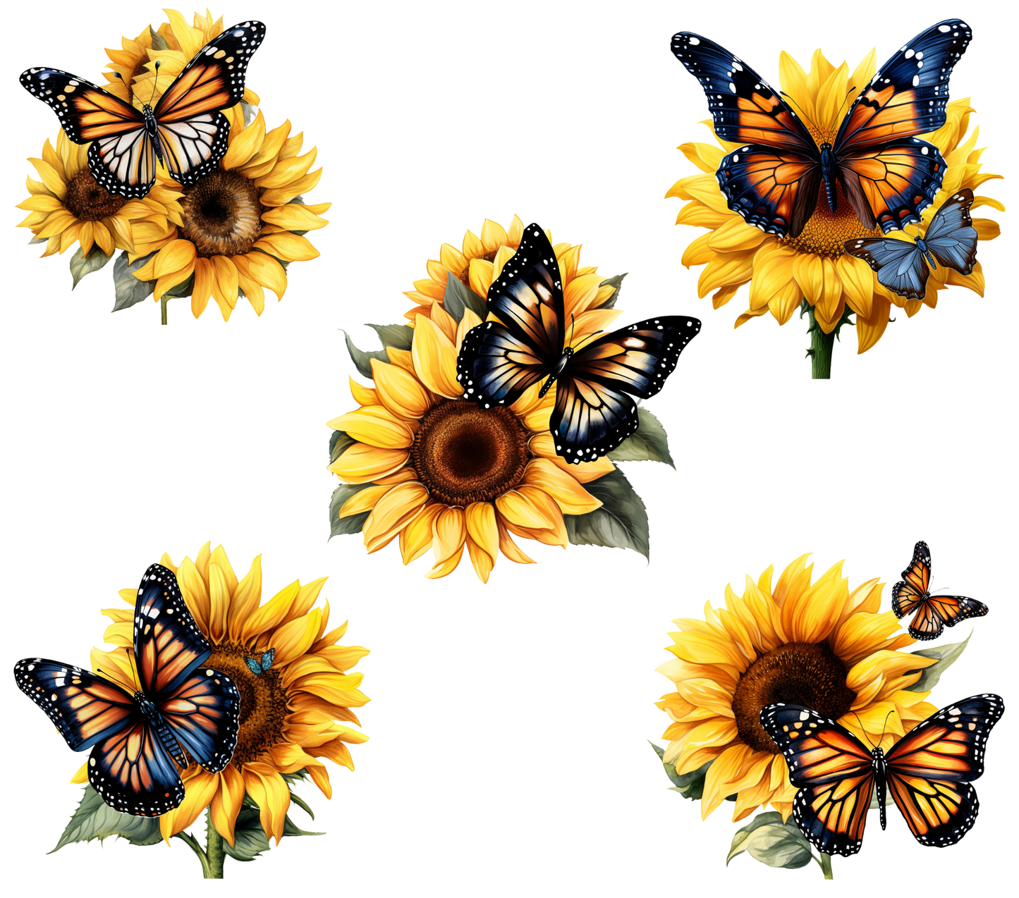 Butterflies and Sunflowers Element Sheet