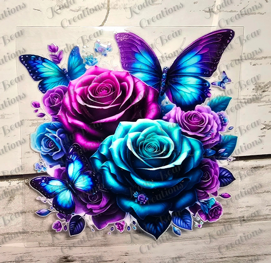 Teal/Purple Roses 1