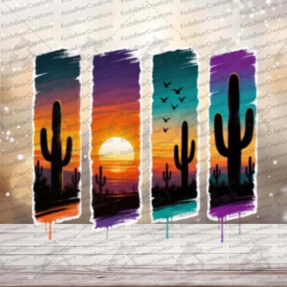 UV DTF decal, Desert Brushstrokes #2 Tumbler Sticker, Waterproof!!