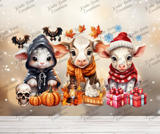 UV DTF Decal, HallowThankMas Animal Tumbler Wrap, Ready-Press Set