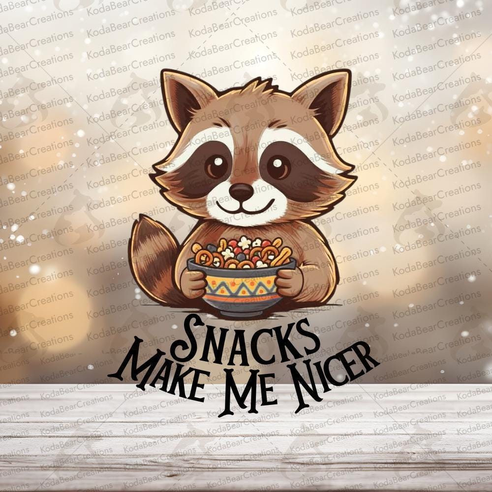 UV DTF Decal, 'Snacks Make Me Nicer' Tumbler Sticker, Waterproof.