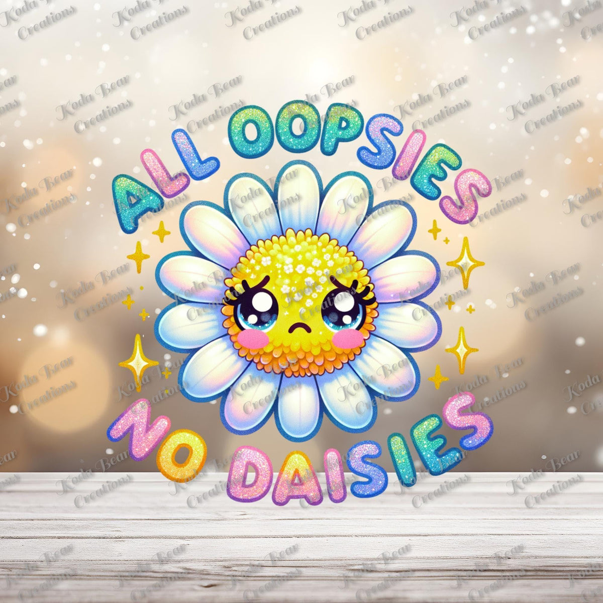 Uv Dtf Tumbler Wrap, All Oopsies No Daisies Decal, 3 Sizes USA XL
