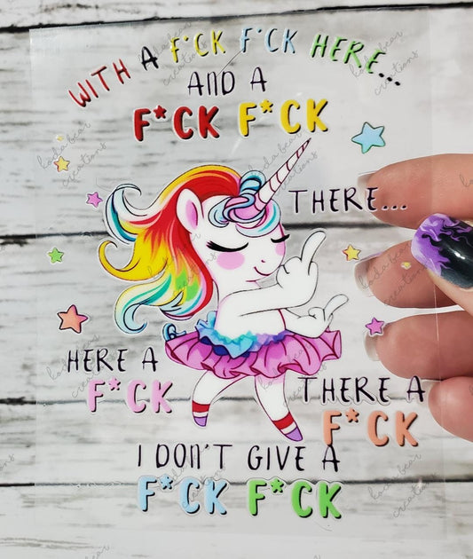 F Bomb Unicorn DTF Decal-D140