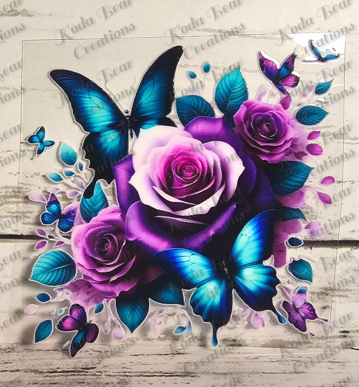 Purple Roses UV DTF Decal