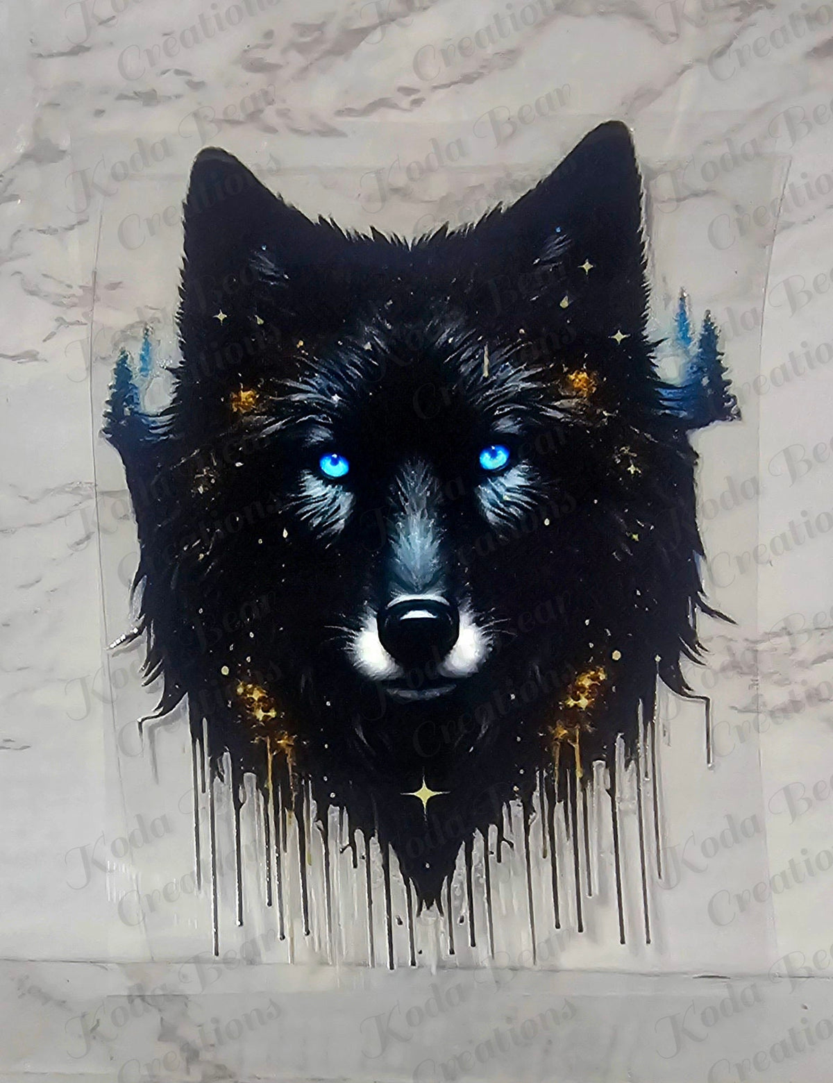 Wolf Drip UV DTF decal