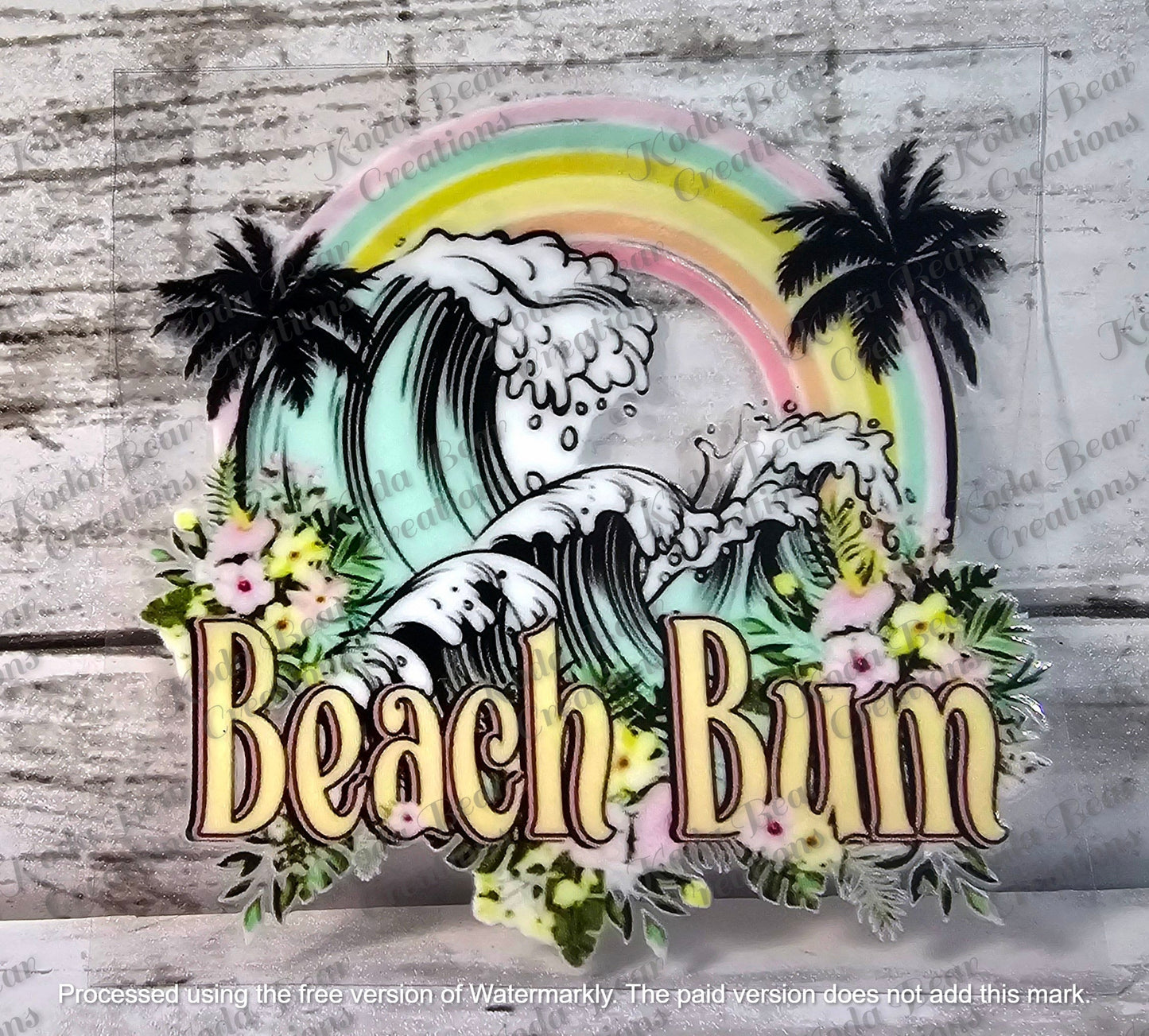 Beach Bum UV DTF Decal