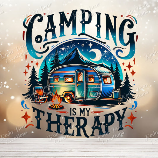 Camping Therapy UV DTF Decal