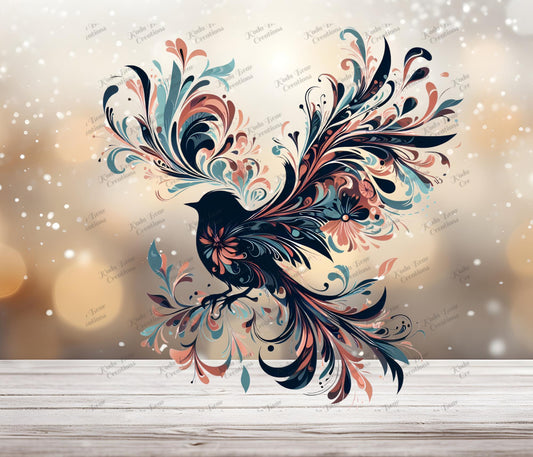 Floral Bird 2 UV DTF Decal