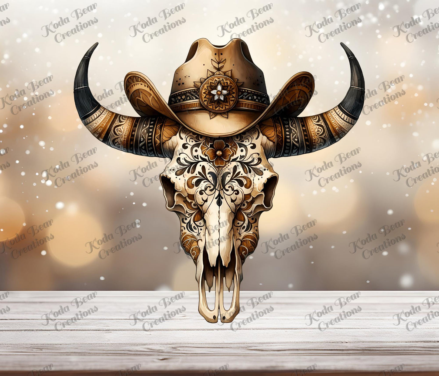 Western Skull 1 UV DTF Decal