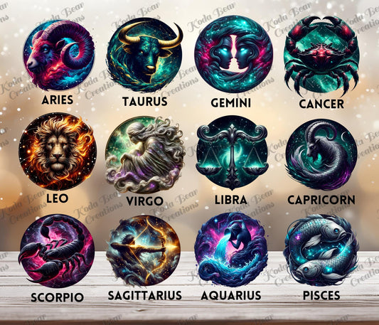 Zodiac Sign UV DTF Decal
