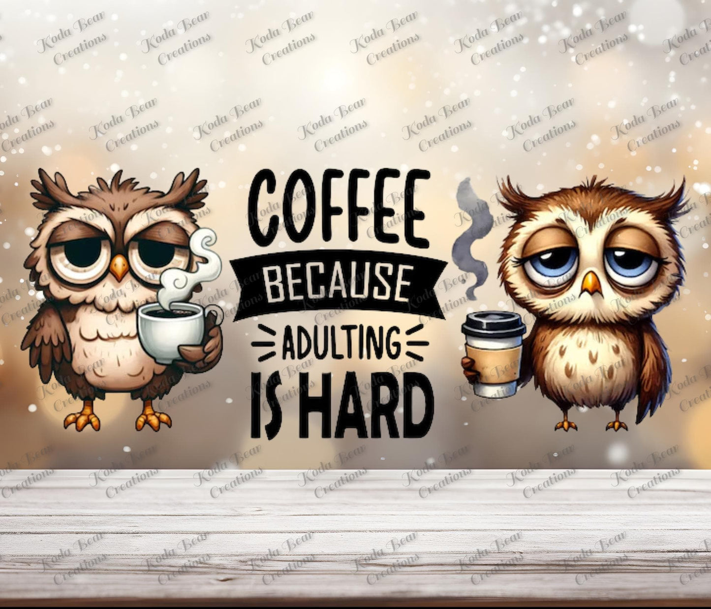 Coffee Owls 16oz wrap