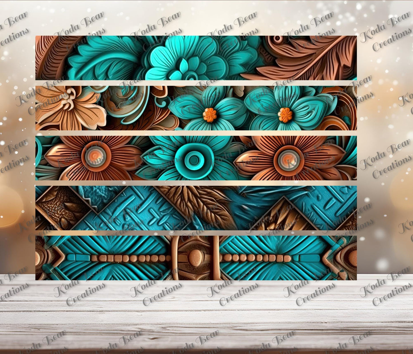 Tooled Leather Strips Sheet