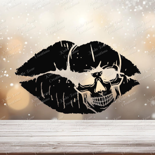 Skull Kiss UV DTF Decal