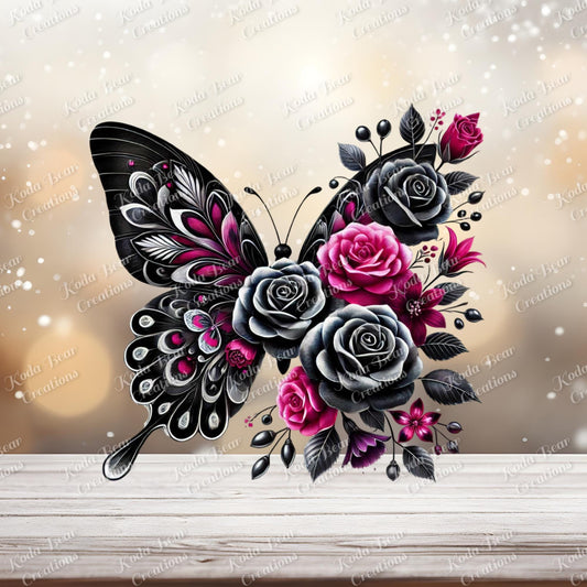 Floral Butterfly UV DTF Decal
