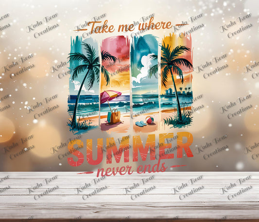 Summer Never Ends UV DTF Decal