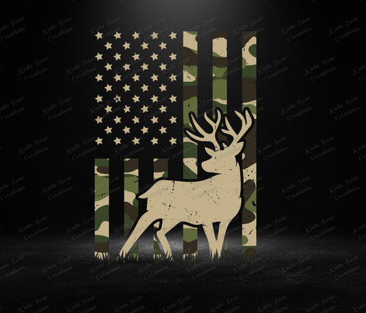 Buck Camo Flag UV DTF Decal