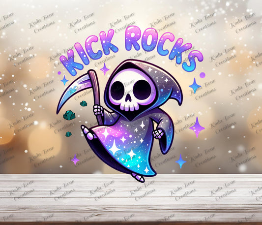 Kick Rocks UV DTF Decal