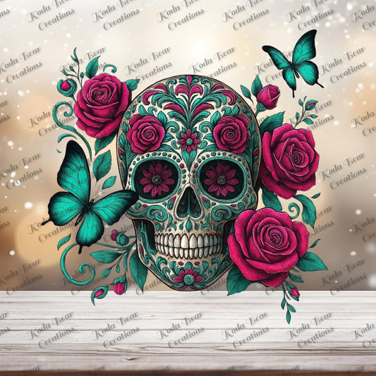 Sugar Skull UV DTF Decal