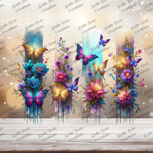 Butterfly/Floral Brushstrokes UV DTF Decal