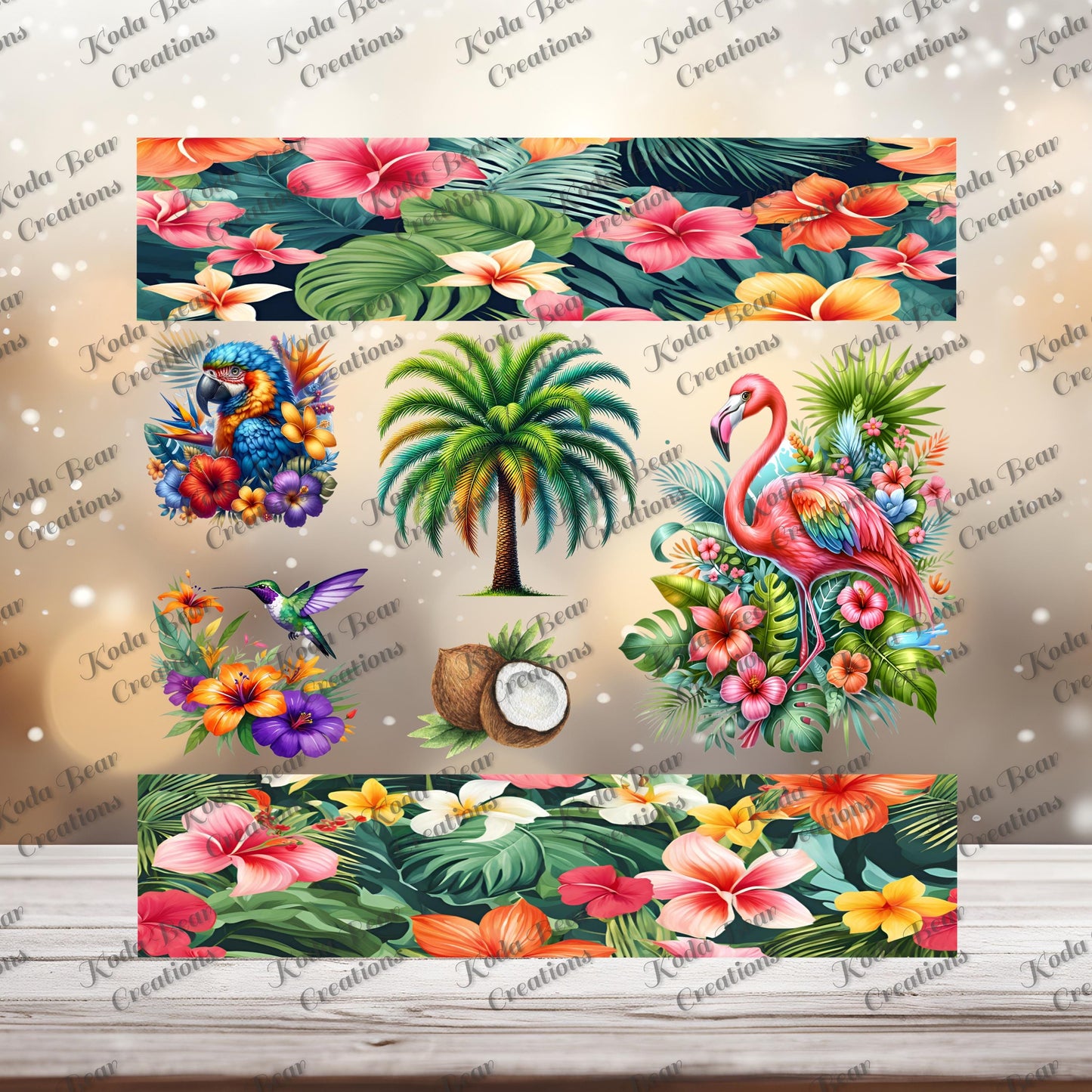 Tropical Big Element Sheet UV DTF Decals